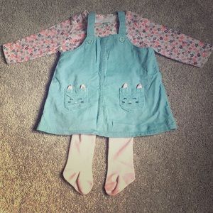 Blue Dress with leggings